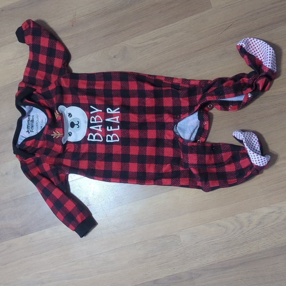 18m fleece plaid Baby Bear pajamas